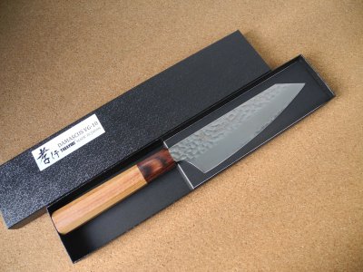 画像1: 剣型三徳包丁　堺孝行 - 33層槌目ダマスカス和式 VG10　【送料無料】 (1)
