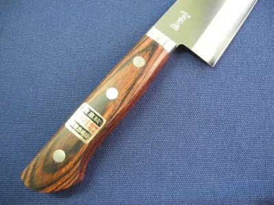 画像2: 三徳包丁　165mm　源利平　VG10本割込み　 (2)