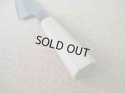 画像4: 和の三徳包丁６寸（源利平）安来白二鋼　三枚打ち　8角水牛柄【送料無料】 (4)